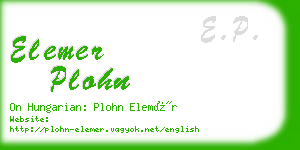 elemer plohn business card